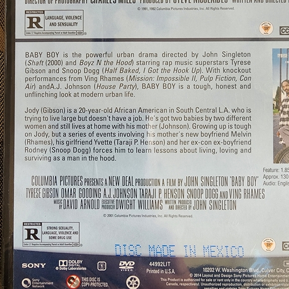 Nwt Boyz n the Hood & baby boy DVD. Rated R. Sealed. Just $5 with 3+ dvds. - Picture 3 of 4